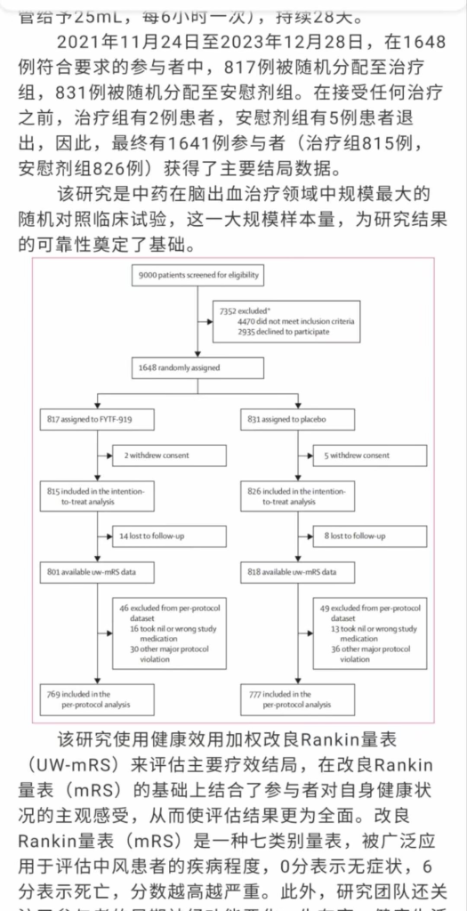 中药中风醒脑液在柳叶刀论文被证明无效插图1